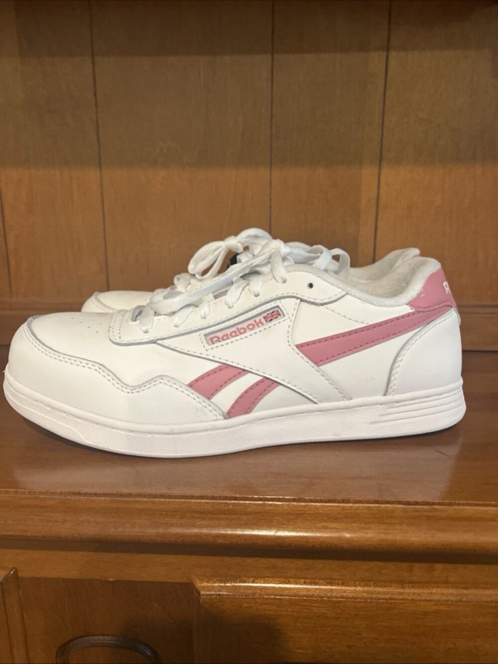Reebok Club Memt Women’s Size 11 W White Pink Comp Safety Toe Work Shoes